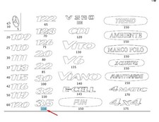 Mercedes-Benz VITO W639 Kofferraumdeckel-Emblem A6398171614, neues Original