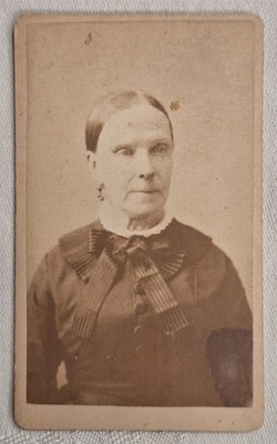 Antique CDV Serious Older Woman Photo Taken By Gurney, Pawtucket, Rhode Island