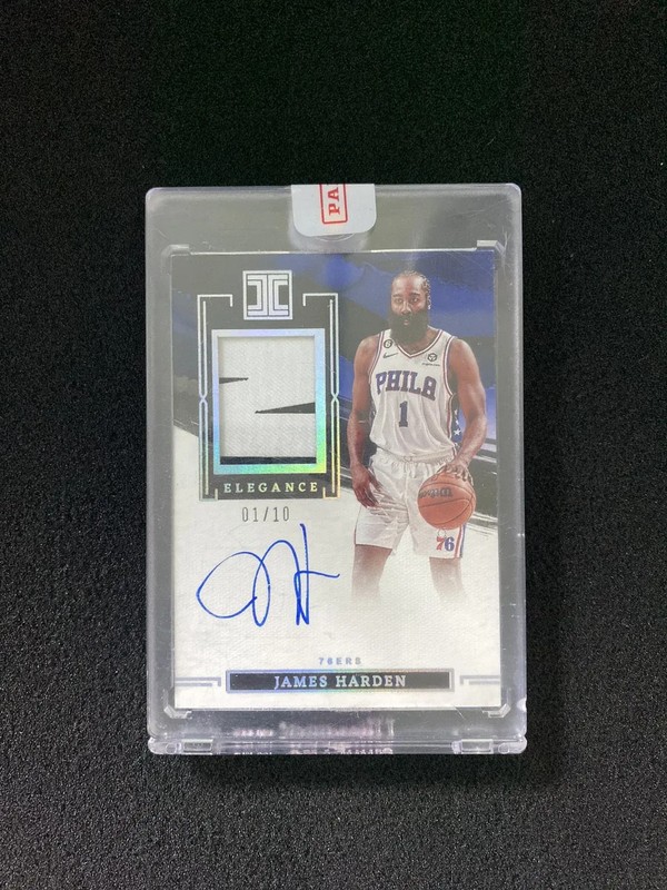 2022-23 Impeccable Silver James Harden GU Patch Auto JSY Number 1/10 Sealed WU89