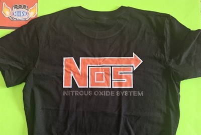 NOS Nitrous Oxide Systems Black 100% COTTON T-Shirt. See Pics