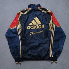Adidas Y2K Style Track Jacket Pullover Windbreaker Navy Colorblock Fits M L