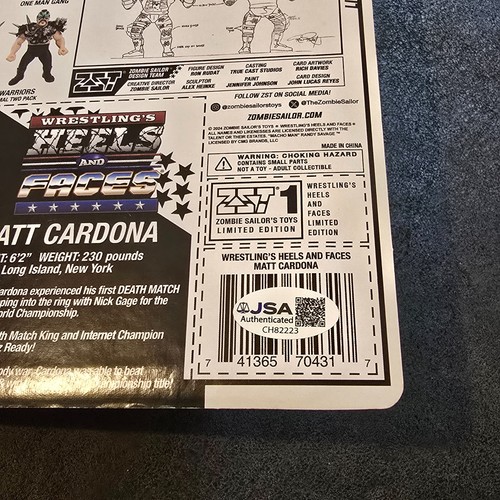 Matt Cardona Zombie Sailor Heels & Faces 2024 Signed JSA Autograph Set Bloody - Picture 23 of 24
