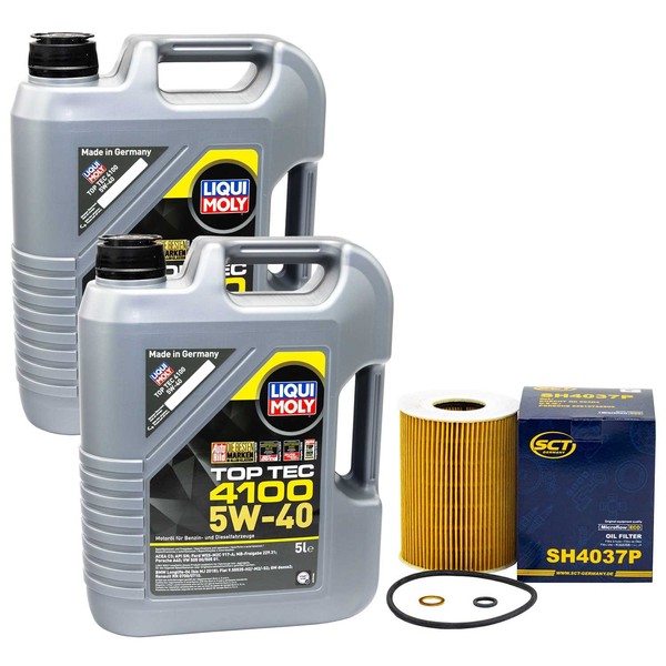 MotoröL Set MotoröL Top Tec 4100 5W-40 10 Liter + ÖLfilter FüR Porsche Cayenne-image