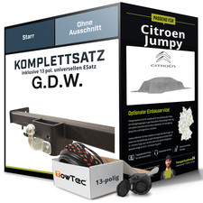 Für CITROEN Jumpy III Typ V Anhängerkupplung starr +eSatz 13pol uni 16- NEU