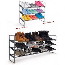 Schuhregal ausziehbar bis 119 cm Teleskop Ständer Schuhablage Regal 15 Paare