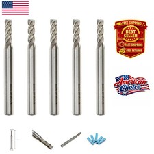 High-Speed 5pcs End Mill Set - 3/16'' Cutting Dia, 1/4'' Shank - 4 Flute Design