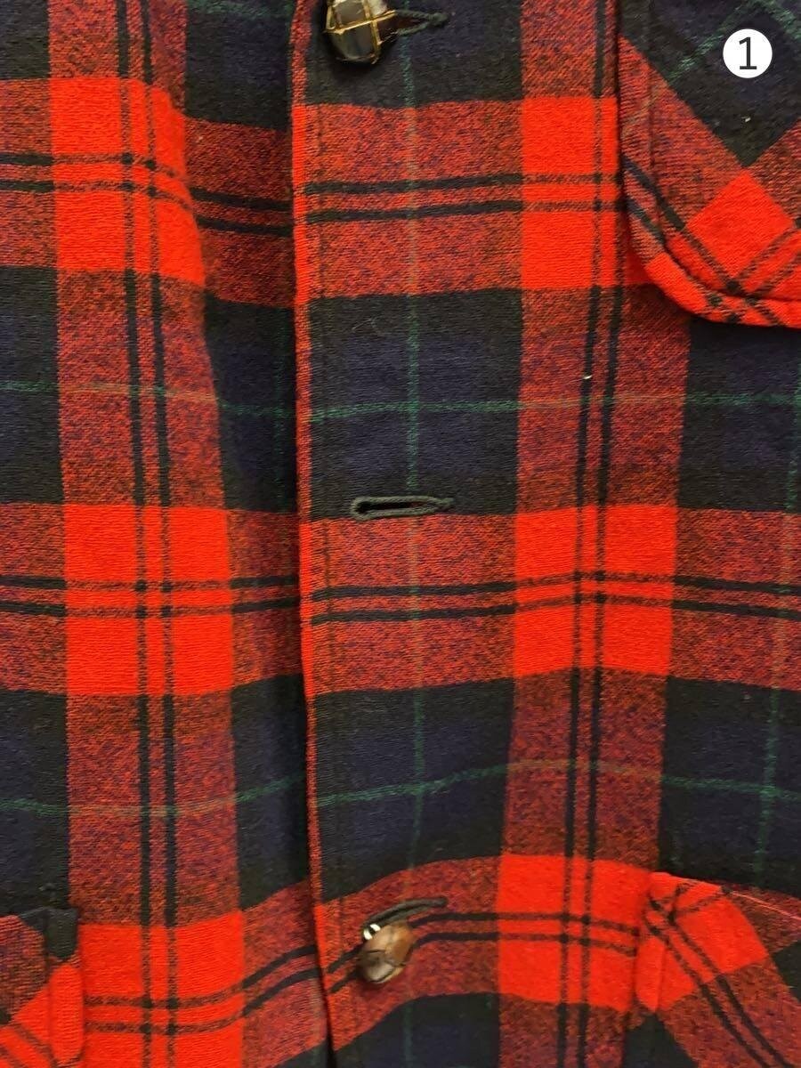 Pendleton Wool Check Jacket M Red Classic Pattern… - image 4