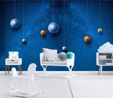 3D Blue Starry Sky B5127 Wallpaper Wall Mural Removable Self-adhesive Amy