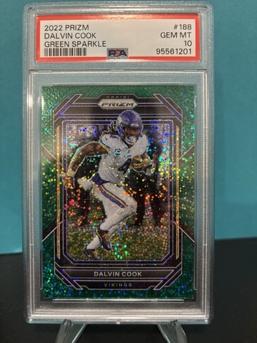 PSA 10 Dalvin Cook Green Sparkle 4/8 Number Match!