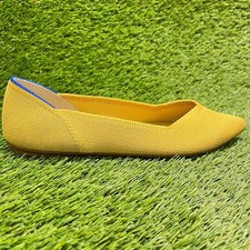 Rothy's The Point Womens Size 7.5 Yellow Blue Casual Classic Slip On Flats Shoes