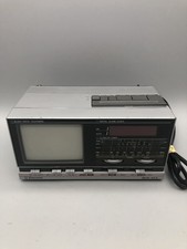 Vintage Emerson BCR 45A Portable Black  White CRT TV AM/FM Radio Alarm Clock