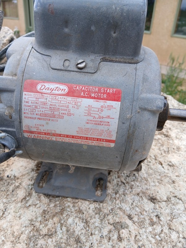 Dayton NEMA 56 Frame Capacitor-Start AC Motor (Model 5K450 series)