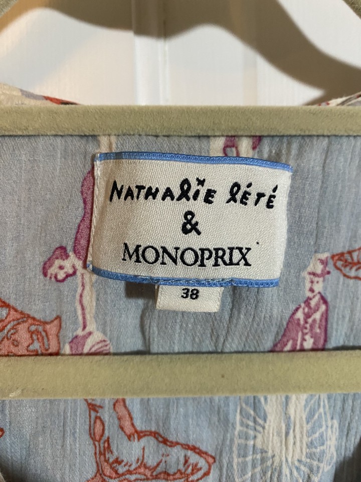 Nathalie Lete x Monoprix Cotton Short Sleeve Circus Print Ruffle Top ...