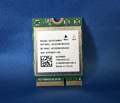 QUALCOMM NCM865 WIFI 7 BLUETOOTH 5.4 M.2 KEY-E CARD 6GHZ BAND MLO 32OMHZ