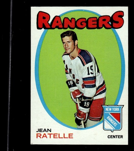 1971-72 TOPPS JEAN RATELLE NEW YORK RANGERS NM VINTAGE HOCKEY CARD #97 ...