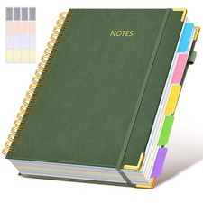 Hardcover Spiral Notebook 8.5"x11" Journal with Removable Dividers Tabs, 300 ...