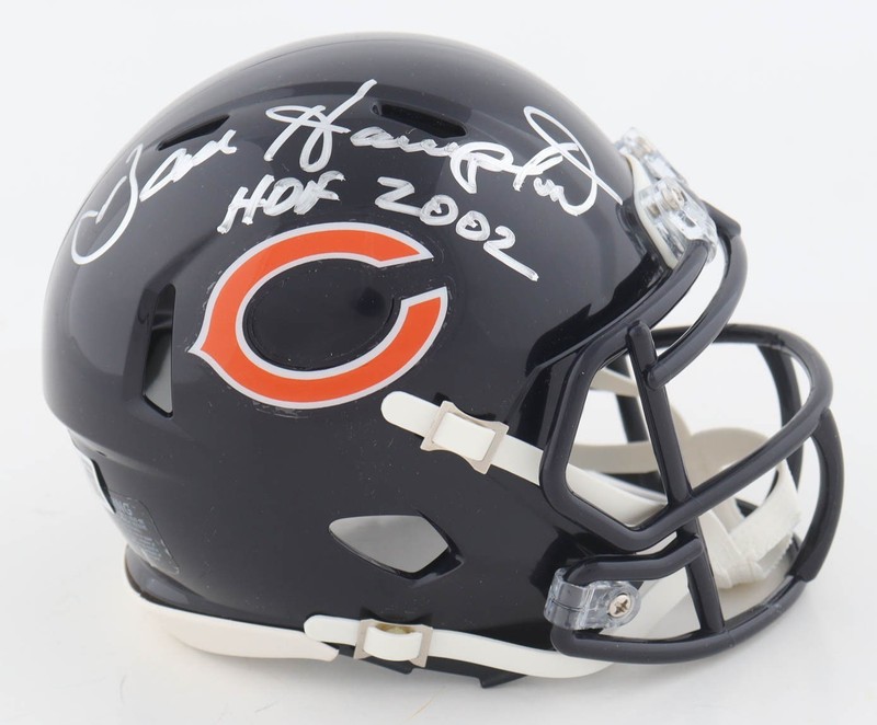 DAN HAMPTON AUTOGRAPHED CHICAGO BEARS SPEED MINI HELMET BECKETT COA "HOF 2002"
