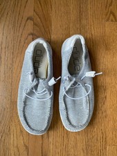 HEY DUDE Wendy Gray Beige Womens Comfortable Slip on Shoes 8,