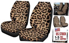 Cheetah Print Car Seat Covers for Front Seats,Two Seat Covers for Leopard Print