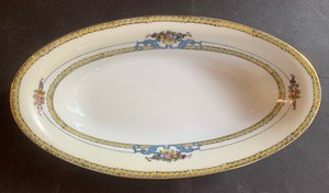 Noritake Malvern Mid-Century Hand-painted Serving Bowl W. Handles, 8 3/8”x4.75”
