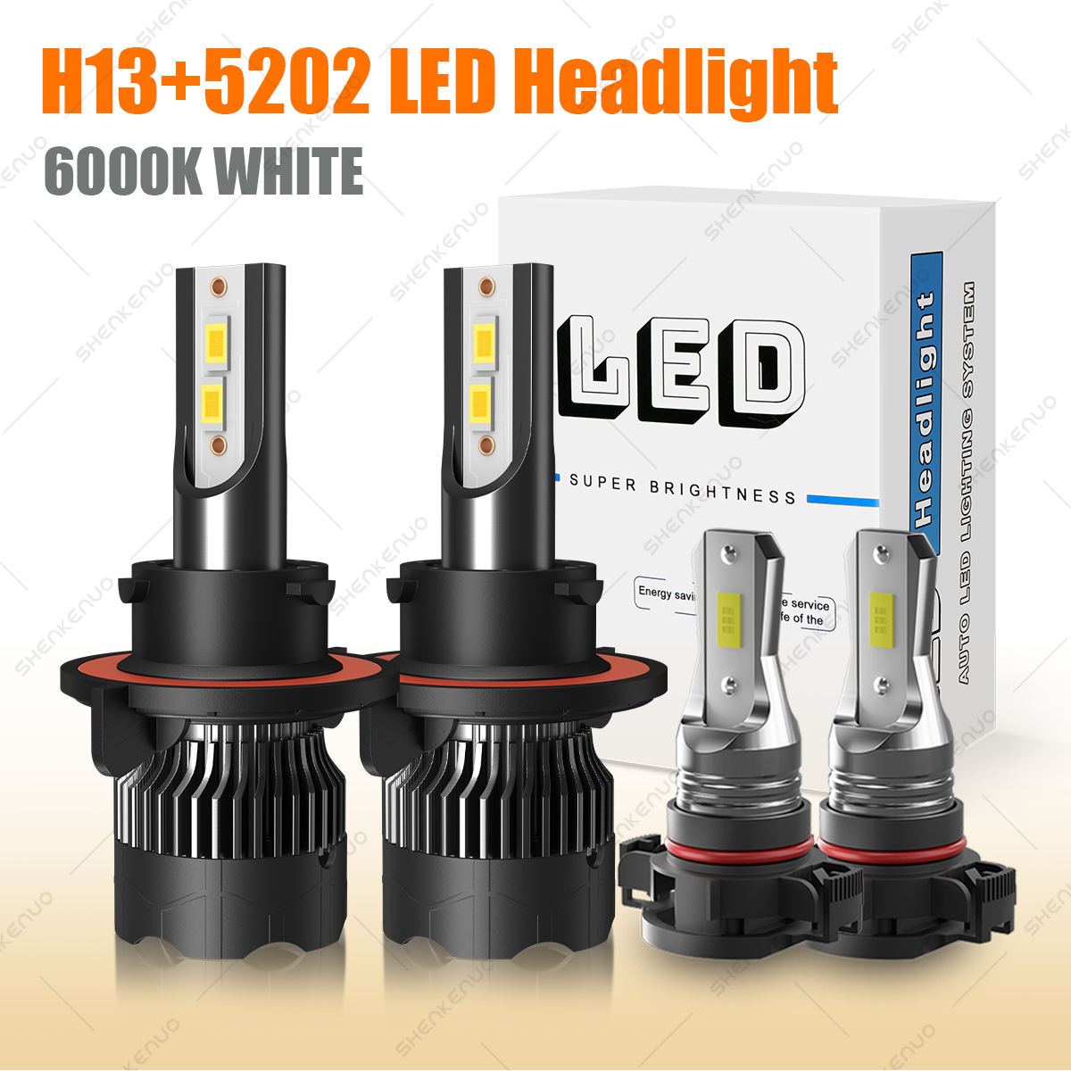 For 2010-2011 Dodge Nitro 4x LED Headlights Kit Hi/Lo Beam Fog Light 6000K Bulbs