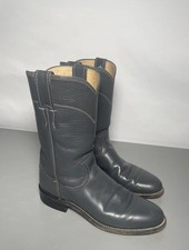 Vintage Justin Boots Gray Leather Roper Western Cowgirl Women's 7A