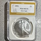 1991 Silver American Eagle PGA Graded 1 oz 0.999 Fine Certified