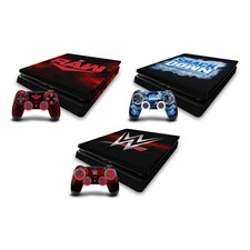 OFFICIAL WWE TV PROGRAM LOGOS VINYL SKIN FOR PS4 SLIM CONSOLE  DUALSHOCK 4
