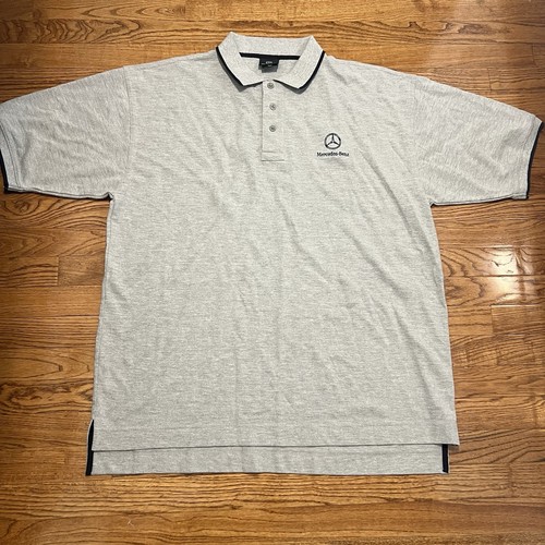 Mercedes -Benz Polo Shirt Mens XL Gray Logo Employee Workwear Replacement S/S