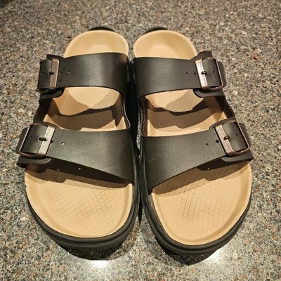 MBT Men's Recovery Sandals Brown Sz 12 Slides Orthopedic Support Deep Heel Cup