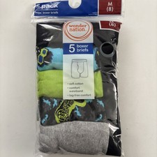 Boys Boxer Briefs 5 Pack Size Medium 8 Asst Colors
