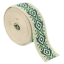 5Yards Cotton Webbing Strap 50mm Jacquard Webbing Purse Strap, Green-Dark Green