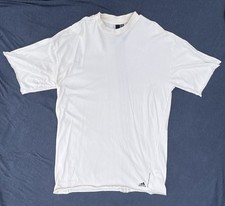 Adidas Men's Essentials Single Jersey Black 3-Stripe Tee Tshirt Size M Cream