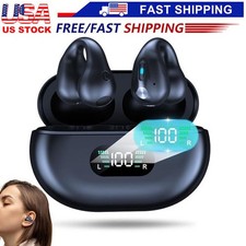 Bluetooth 5.3 Wireless Earbuds Ear Clip Bone Conduction Headphones Sport Headset