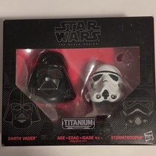 Hasbro Star Wars The Black Series Titanium Darth Vader & Stormtrooper Helmets