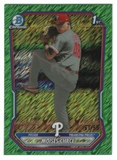 2026 Bowman Moises Chace 1st Chrome Prospect Green Shimmer /99 #BCP-36 Phillies