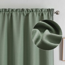 Chyhomenyc Sage Green Curtains 63 Inch 40"W x 63"L Pack of 2 ,