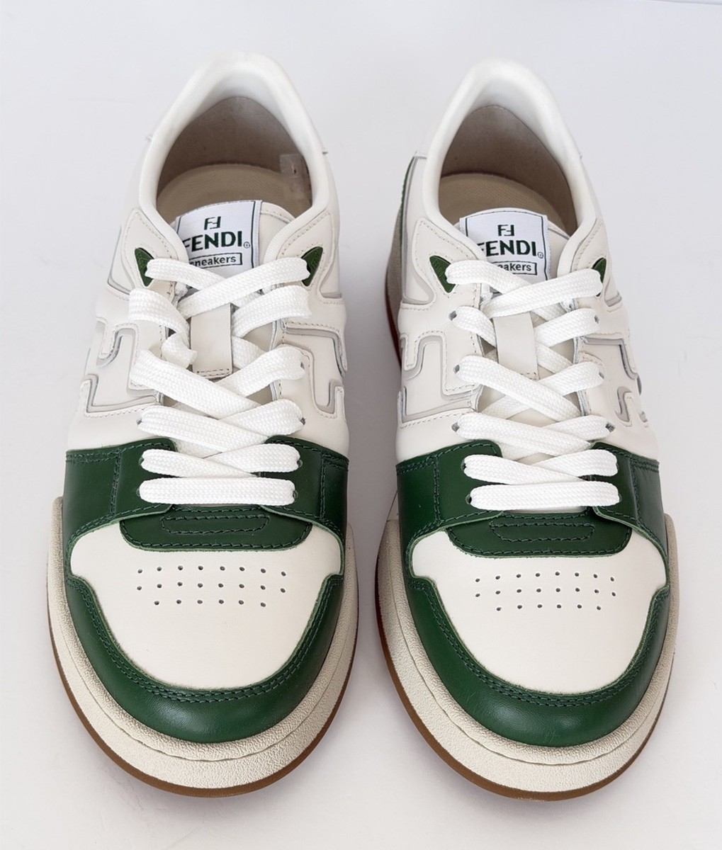 Fendi FF Match Leather White/Green Sneakers 12 US (11 Fendi