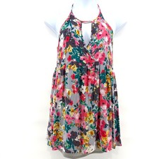 Altar'd State Womens Floral Halter Keyhole Midi Dress Size Large