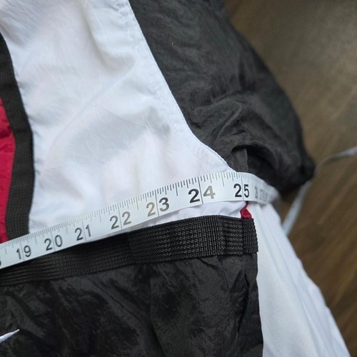 Nike Windbreaker Jacket 90s Vintage, White, Full Zip, Lined, Black, XL - Picture 4 of 7