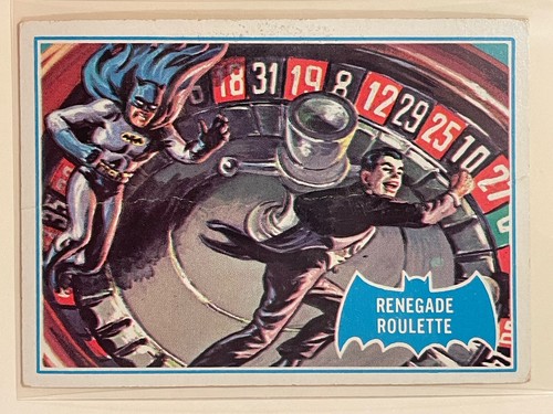 1966 Topps Batman Blue Bat #12B Renegade Roulette — TAG (grade unconfirmed)