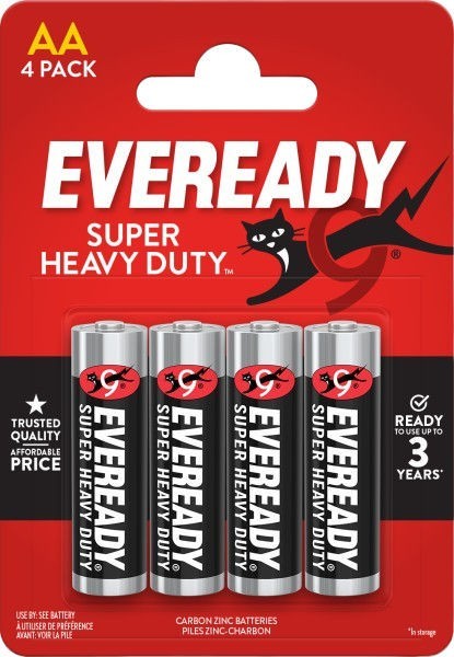 Eveready AA Zinc Carbon Batteries LR6 MN1500 1.5V 4 Pack for Toys & Torches - Image 8