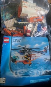2008 Lego City 7738 CG Helicopter Life Raft 3 Minifigures #2 Manual 90% complete