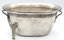 VTG Pottery Barn Metal Grapevine Oval Party Drink Ice Bucket W/BOTTLE OPENER