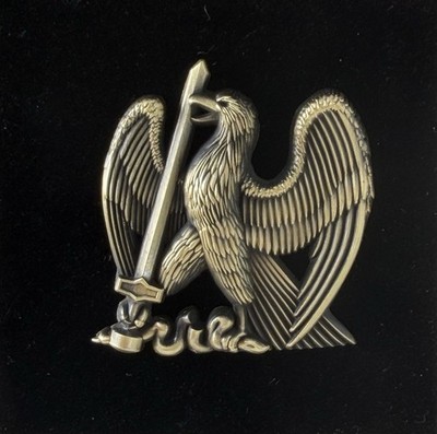 Eagle Lapel Pin In Antique Brass Symbol Of Heroism Warriors.  