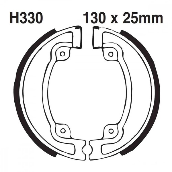 Bremsbacken Hinten EBC H330G FüR Honda CR 125 R Bj. 1981-1982-image