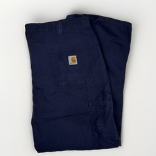 Carhartt Work Pants Dungaree Fit Carpenter Men  s Size 40x30 Navy Blue Work