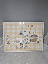 💥 Snoopy Peanuts cork placemats Easter Beagle set 4 NEW Rae Dunn A8