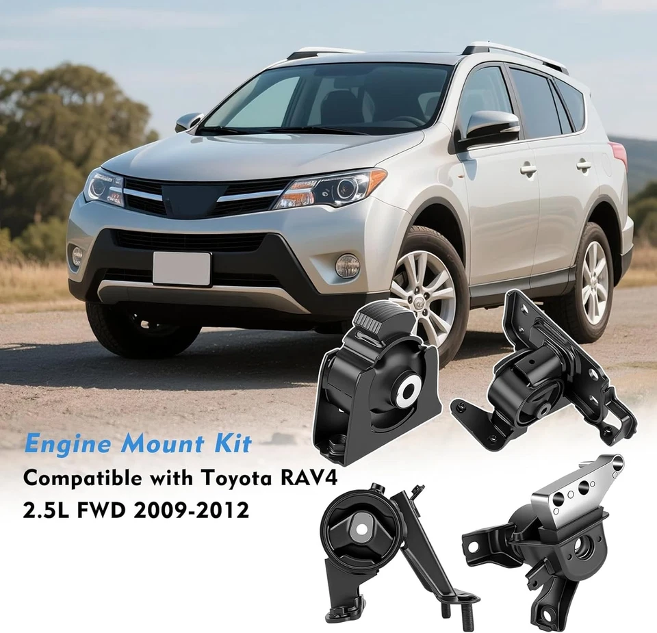 4pc Motor Mount Kit for 2009-2012 Toyota Rav4 4WD - 2.5L Engine - Automatic AT - Image 2 of 4