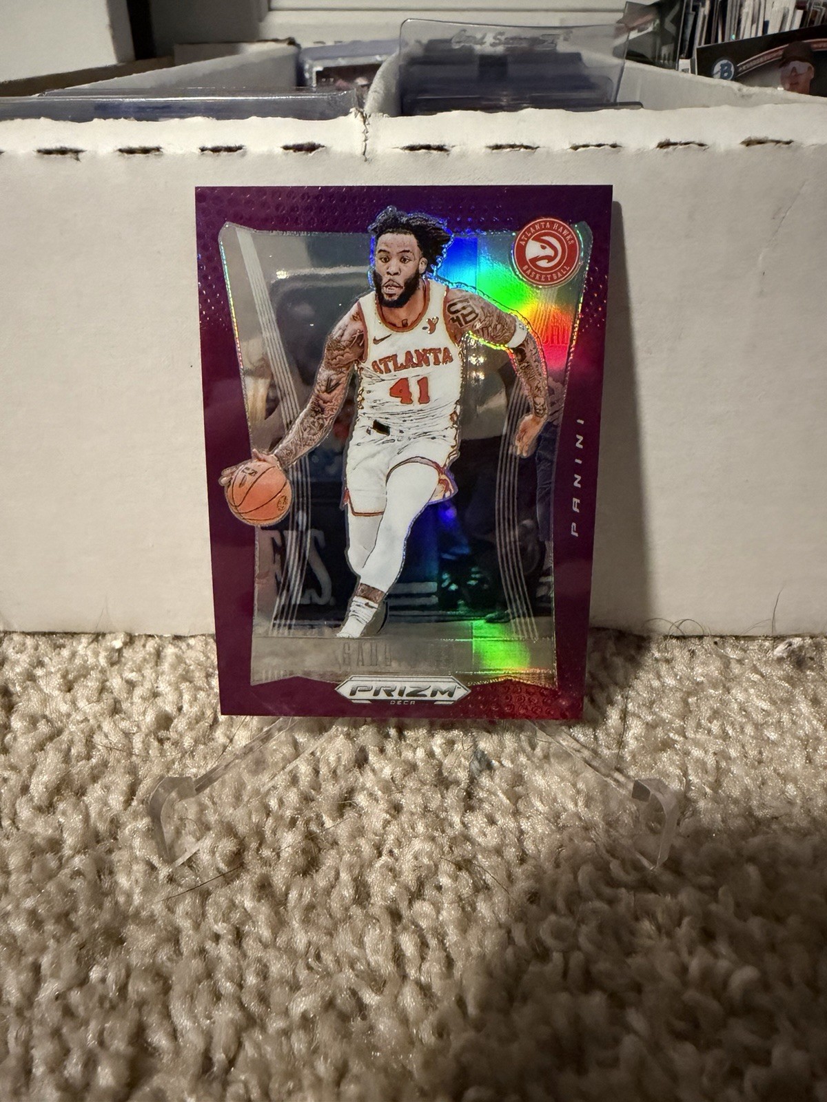 Saddiq Bey 2023-24 Panini Prizm Deca Purple #/99 #71 Hawks